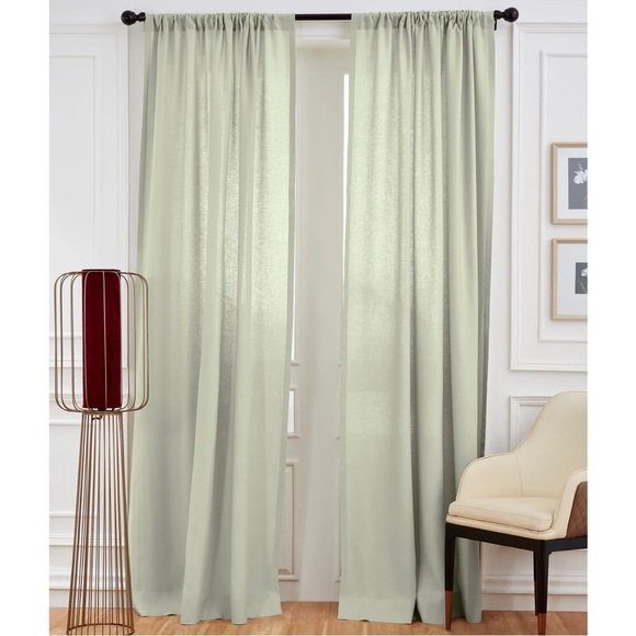 Solino Home 100% pure Linen Curtain Sage Green 52 x 84 Inch - Picture 4 of 10